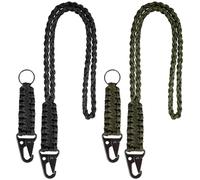 FYSL 4 Pièces Lanière en Paracorde Robuste, Paracord Porte-Clés avec Mousqueton, Cordon Tressé pour Clés pour Le Cyclisme Alpinisme Camping Randonnées Pédestres
