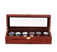 Fyssnn Boîte à montres en bois massif pour 6/10/12 fentes - Idéale pour exposer et ranger des montres (6 fentes)