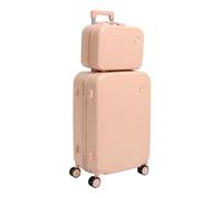 Fyssnn Lot de grandes valises de voyage rigides XL 35 + 61 cm avec 4 roulettes et serrure à 3 chiffres extensibles et durables pour bagages à main et voyages d'affaires, Rose, Moderne