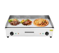 Fyssnn Plancha électrique 4400 W 28,6" en acier inoxydable avec 2 températures (50-300 °C) pour la maison et le commerce, teppanyaki, crêpes, sandwiches et viandes