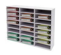 Fyssnn Porte-documents A4 à 36/24 compartiments empilables - Organiseur de bureau - Trieur de documents et corbeille à courrier - Organiseur de bureau - Porte-documents (blanc, 24 compartiments)