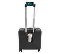 Fyssnn Valise bagage à main 18" avec compartiments pour ordinateur portable, valise de cabine légère avec coque rigide, 4 roulettes rotatives, poignée télescopique et serrure à combinaison, petite