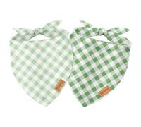 FYSUIMU Lot de 2 bandanas pour chien - Vert sauge - Triangle - Foulard réglable - Pour le printemps et l'été - Accessoires de costume pour chat de taille moyenne et grande