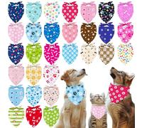 FYSUIMU Lot de 60 bandanas en vrac pour chien et chat - Écharpe triangulaire réglable pour chien et chat de taille moyenne et grande - Accessoires de costume d'anniversaire