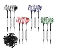 FYting 12 Pièces flechette Pointe Plastique,flechettes pour Cible electronique,avec 100 pièces de Pointes de fléchettes, fléchette pour Cible electronique pour Jeu de fléchettes électronique(14g)