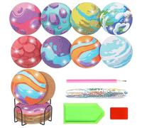 FYting 8 Pièces Dessous de Verre,Diamond Painting Adulte,Loisirs CréAtifs Adultes,Sous Verres du Planète Couleur DIY pour Le thé de LAprèS-Midi, RéUnions de Famille et DîNers de Vacances(Planète)