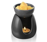 FYting Bruleur Fondant,Brule Parfum,Bruleur Bougie,Diffuseur en Céramique, Réchaud à Huiles Essentielles, Réchaud daromathérapie,Bougeoir pour Halloween, NoëL, Anniversaires (Noir)