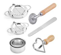 FYting Machine a Ravioli,8 Pièces Moule a Ravioli Ensemble en Acier Inoxydable, Boulettes, Biscuits, Outil de Gaufrage de PâTisserie, Pour Thanksgiving, NoëL, FêTe Des MèRes, FêTe Du Printemps