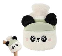 FYting Mini Bouillotte Eau Chaude,750ml Bouillote Enfant,Petite Bouillotte Eau Chaude Peluche,Manteau Amovible, Réchauffe, Adapté Enfants, Copines, Famille, Noël, l'Anniversaire(Panda)
