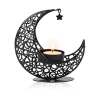 FYting Porte Bougie,Bougeoir,Chandelier Noel,Skirt Wine Verre Bandle, pour Bougies de BâTon, Bougies en Bâton Doré, Noël, Fête, Chambre, Table à Manger (Lune Noire)