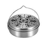 FYting Support Bobine Anti Moustique,Porte encens en métal Porte Bobine avec Couvercle et poignée Boîte dencens Ronde pour la Support Anti Insectes pour la Maison Camping Plein air Voyager Randonnée