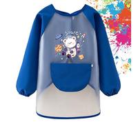 FYting Tablier Peinture Enfant, Tablier Enfant, Blouse Peinture, Matériel TPU sûr, Finition Fine, Poignets élastiques, élastique réglable, imperméable, ne salera pas les vêtements (Bleu profond)