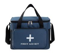 FYting trousse de Secours Vide 14L, Trousse Medicaments Voyage XXL, avec Manche et Bandoulière, Tissu DOxford Étanche, pour Maison, L’école, Voyages, Camping(Marine)