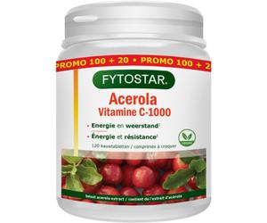 Fytostar Vitamine C-1000 Acerola Complément Alimentaire 120 Comprimés À Croquer