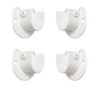 FYTRONDY Support de barre d'armoire en acier inoxydable blanc en forme de U, support de prise ouverte, support d'armoire, barre de rideau de douche, extrémité de support