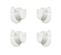 FYTRONDY White Edition Lot de 4 supports de tringle de placard en acier inoxydable, douille ouverte en forme de U, support de penderie, support d'extrémité de tringle de rideau de douche (2,5 cm, lot