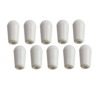 FytStycale 10 Pièces Bouton de Sélecteur Guitare Électrique Embout Interrupteur Trois Voies Capuchon Bascule Embout Switch Plastique Installation Pratique 3.5mm, Blanc