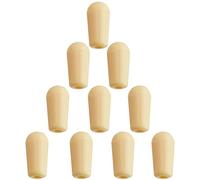 FytStycale 10 Pièces Bouton de Sélecteur Guitare Électrique Embout Interrupteur Trois Voies Capuchon Bascule Embout Switch Plastique Installation Pratique 3.5mm, Beige