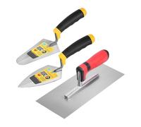 FytStycale 3 Pièces Truelle de Finition Plate Set d'Outils de Maçonnerie Pointing Truelle à Joint Convexe Poignée Confortable en Acier Inoxydable Convient aux