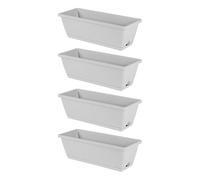 FytStycale 4 Jardinières de Fenêtre, Pots de Fleurs, Bacs à Fleurs Rectangulaires, Contenants pour La Culture de Légumes dans Les Cours et Les Porches, Gris Clair