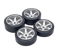 FytStycale 4 Pièces Pneus Voiture Télécommandée Roues Jantes Modélisme Pièces Alliage 6061- Solide pour Amateur Collection Usage, Argent 25mm, comme décrit