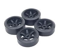 FytStycale 4 Pièces Pneus Voiture Télécommandée Roues Jantes Modélisme Pièces Alliage 6061- Solide pour Amateur Collection Usage, Noir 25mm, comme décrit