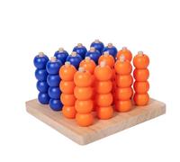 FytStycale 64 Pièces Jeu D'alignement Alignement 4 Bois Éducatif Jeu Stratégie à Pions Surface Lisse Divertissement pour Enfants 3+