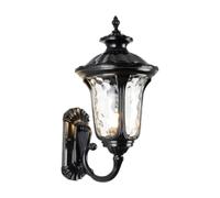 FytStycale Applique Murale Extérieure, Lanterne LED étanche avec Douille E27, éclairage Mural pour Cour, Couloir, Jardin et Espaces Extérieurs, Noir 19 Cm X 40 Cm