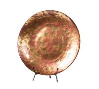 FytStycale Assiette En Verre avec Support Rouge Présentoir Chevalet Soli Décoration pour Console, Table D'entrée, Étagère