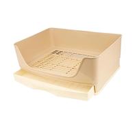 FytStycale Bac à Litière pour Lapins, Bac à Litière pour Animaux de Compagnie, Cadre à 3 Côtés, Bac à, Fond Antidérapant, Bac d'apprentissage, Beige