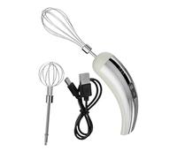 FytStycale Batteur électrique Sans Fil, Fouet à Café Léger et Pratique, Mélangeur à Mousse, Mélangeur électrique pour Beurre et œufs, Argent Blanc
