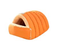 FytStycale Bed Douillet pour Chats Maison Tente Semi Fermée avec Base Antidérapante Confortable Refuges Animaux Adaptée à L'Intérieur Cadeaux Cachette, Orange S