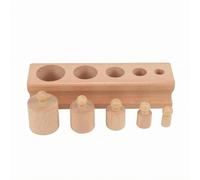 FytStycale Bloc Bois Perforé Coordination Pions Cylindriques Apprentissage Précoce Jeu Tri Couleurs Formes pour Jeunes, Bois Naturel Ensemble Grande-Petite Taille Interdit De Toucher L Eau