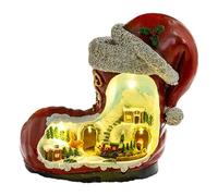 FytStycale Boîte à Musique de Noël, Figurine de Botte Rouge, Décoration électrique Originale pour La Maison, Cadeau de Noël, Décoration de Fêtes pour Hommes et F