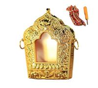 FytStycale Boîte à Suspendre Décorative et Antique, Style Bouddhiste, Ornée D'amulettes et de Mantras. Collection Ethnique, Or