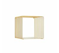 FytStycale Bout de Canapé Design Filaire Multifonctionnel Étagère Cube Murale Montage Mural ou Au Sol Module de Rangement Cubique en Métal pour Salon, Chambre, Or, 35 35 35cm