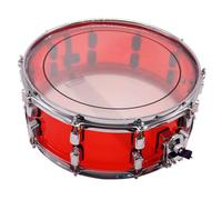FytStycale Caisse Claire En Acrylique Robuste Caisse Claire Petite pour Batteurs, Musiciens, Rouge, Tambour En Acrylique Rouge 14 5.5 Avec Coquilles Argentées Simple Face