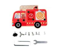 FytStycale Camion Sécurité Incendie à Vis Trous Filetés Camion Sécurité Incendie en Bois Assemblage Pratique Coffret D'outils Éducatif