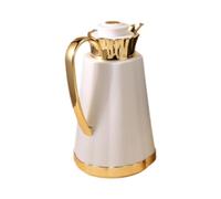 FytStycale Carafe à Café Portable Arabique Isolant Verseuse avec Bec Anti-goutte Doublure En Verre Poignée Pratique Convient pour Cuisine Bureau Chambre, or Blanc