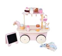 FytStycale Chariot de Glaces Accessoires Inclus Chariot Vendeur de Glace Jouet Éducatif Stand Crème Glacée pour Enfants, Maison, Crèche