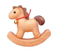 FytStycale Cheval à bascule en bois décoratif, objet de collection, figurine compacte à poser sur un bureau ou un meuble TV.