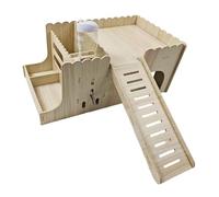 FytStycale Clapier en Bois pour Cochons d'Inde, Abri Robuste, Habitat Confortable, Château, Maison pour Lemmings, Hamsters, Cochons d'Inde, Souris et Hér, Pas de Tapis avec Bouilloire