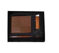 FytStycale Coffret Cadeau Homme Portefeuille Montre Stylo Ensemble Créatif Matériau PU Métal Esthétique Unique pour Utilisation Bureau Maison Déplacement Célébra, CafÉ