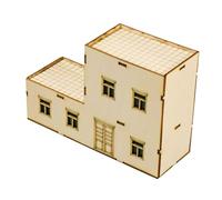 FytStycale Collection de Maisons Miniatures en Bois à L'échelle 1/64. Maquettes de Bâtiments Miniatures Non Peintes, Finies, Idéales pour des Cadeaux Uniques, Style B