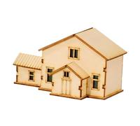 FytStycale Collection de Maisons Miniatures en Bois à L'échelle 1/64. Maquettes de Bâtiments Miniatures Non Peintes, Finies, Idéales pour des Cadeaux Uniques, Style E