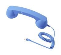 FytStycale Combiné Téléphonique Rétro Filaire avec Volume Réglable Écouteur Main Ergonomique Haut-Parleur Puissant Type C Fonction Décroché Parfait Po, Bleu