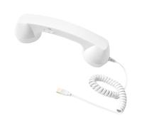 FytStycale Combiné Téléphonique Rétro Filaire avec Volume Réglable Écouteur Main Ergonomique Haut-Parleur Puissant Type C Fonction Décroché Parfait Po, Blanc