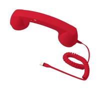 FytStycale Combiné Téléphonique Rétro Filaire avec Volume Réglable Écouteur Main Ergonomique Haut-Parleur Puissant Type C Fonction Décroché Parfait Po, Rouge