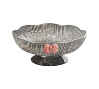 FytStycale Corbeille à Fruits Panier Plateau Pied Présentoir avec Égouttoir en PET Convient pour Maison Repas Fête Table Basse Cuisine Décoration, Gris