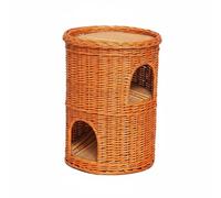 FytStycale Couchage Grotte Tressé Effet Rafraîchissant pour Chats, Miel, Très Grand 48x59 Cm avec Tapis Rafraîchissant